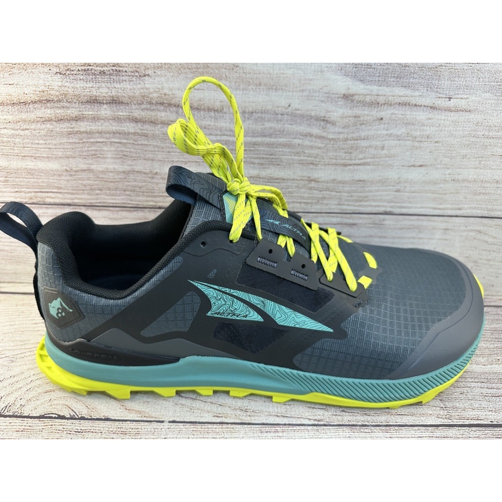 Altra Men's Black & Green Lone Peak 8 Trail Lace Up Running Shoes Size 12 M NWB - Picture 6 of 11